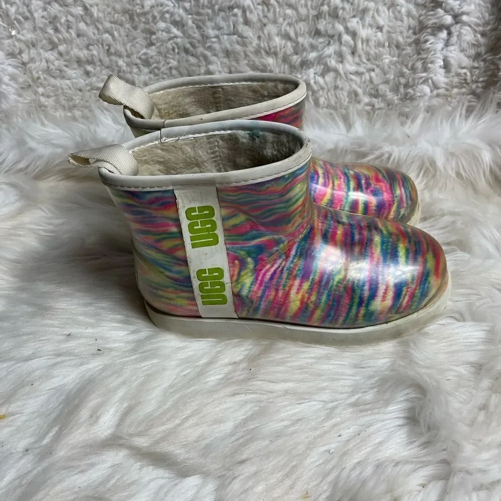 UGG Big Kids Classic Clear Mini Pixelate Boot Multi marble Color Boot girl SZ4.5
